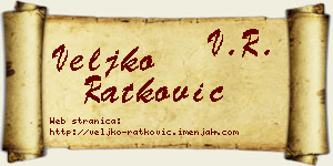 Veljko Ratković vizit kartica